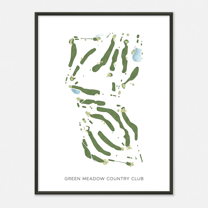 Print of Green Meadow Country Club Modern Map