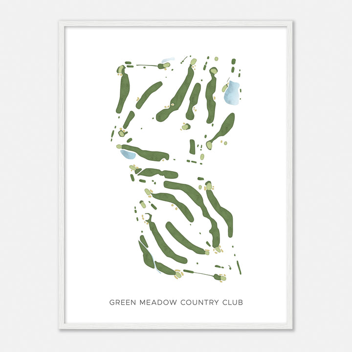 Print of Green Meadow Country Club Modern Map