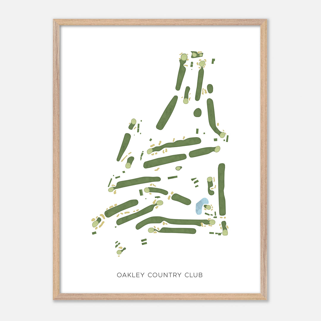 Print of Oakley Country Club Modern Map
