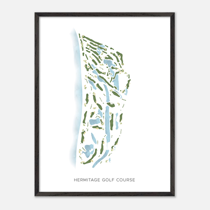 Print of Hermitage Golf Course Modern Map