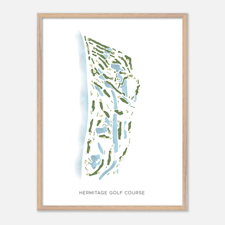 Print of Hermitage Golf Course Modern Map