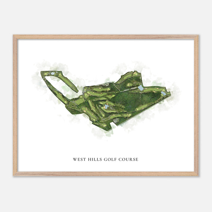 Print of West Hills Golf Course Classic Map