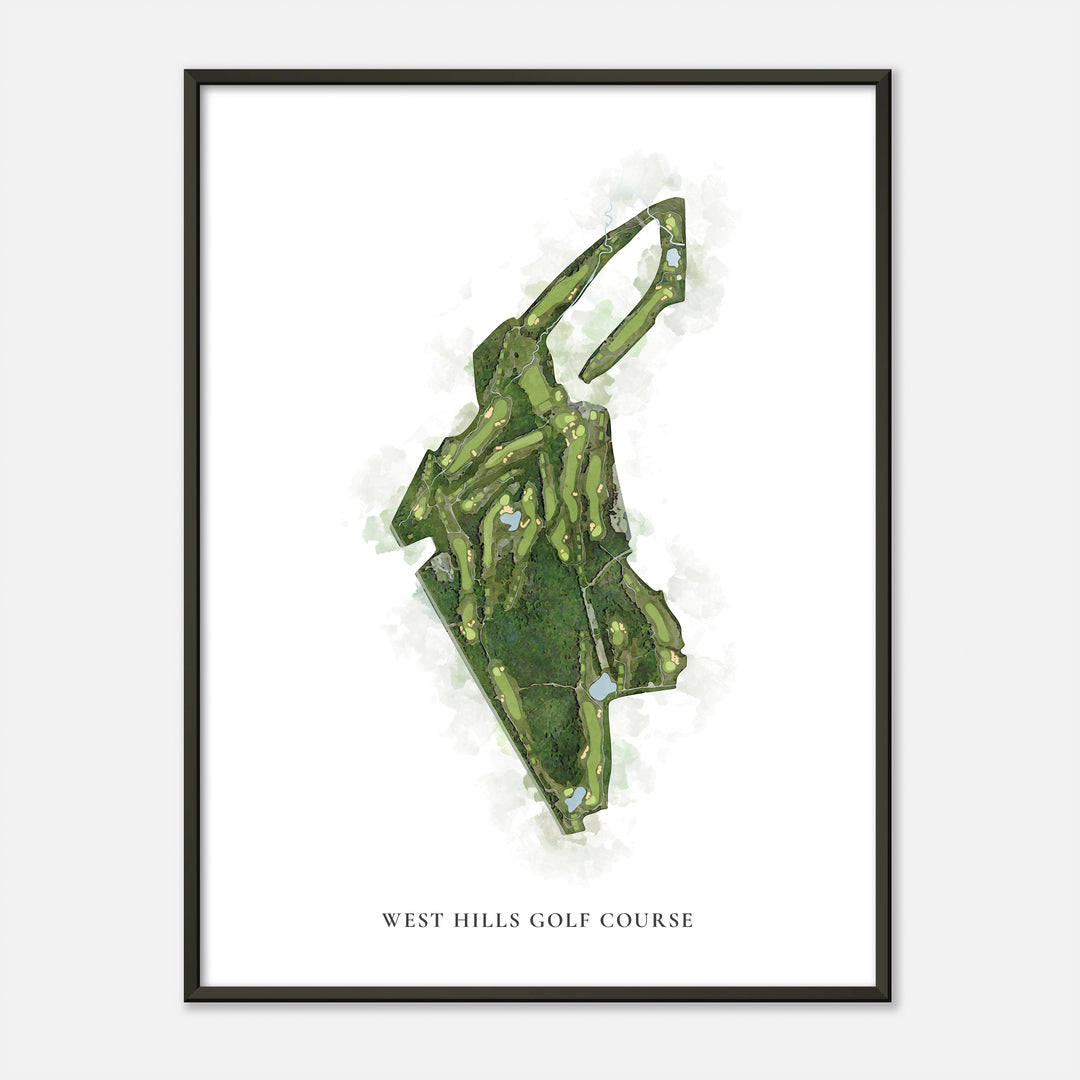 Print of West Hills Golf Course Classic Map