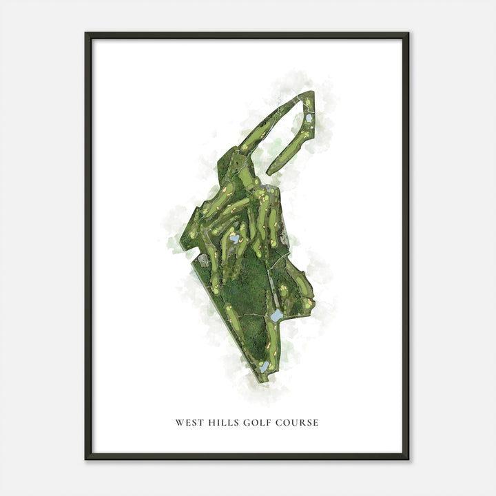 Print of West Hills Golf Course Classic Map