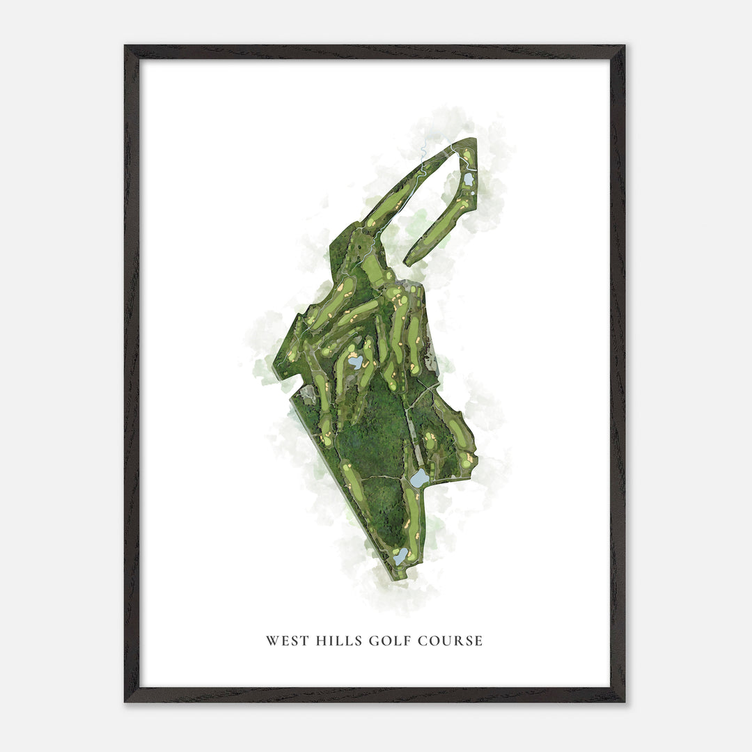 Print of West Hills Golf Course Classic Map
