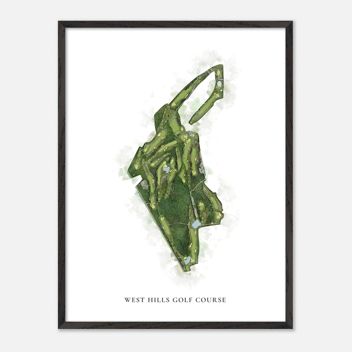 Print of West Hills Golf Course Classic Map