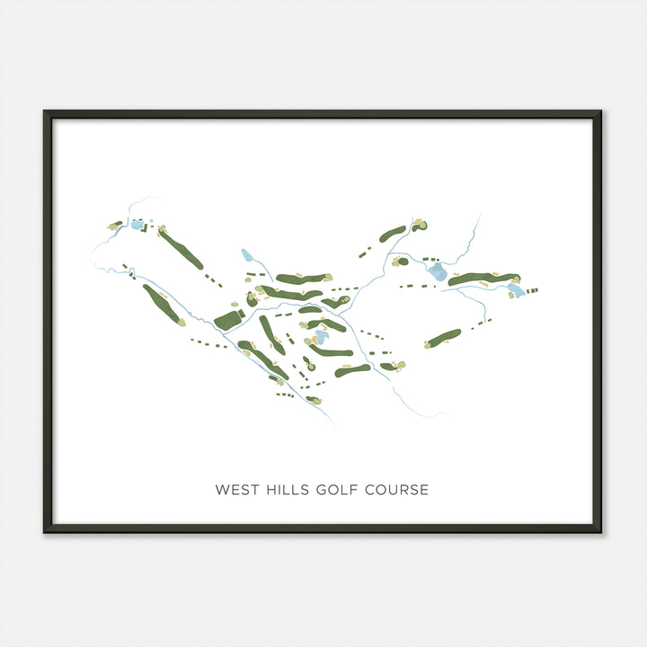 Print of West Hills Golf Course Modern Map
