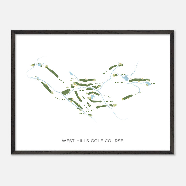 Print of West Hills Golf Course Modern Map