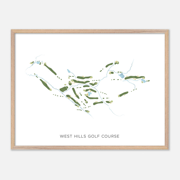 Print of West Hills Golf Course Modern Map