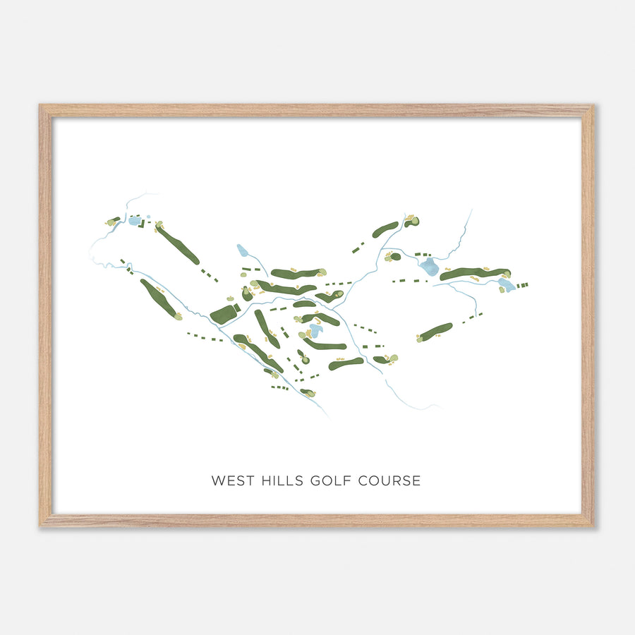 Print of West Hills Golf Course Modern Map