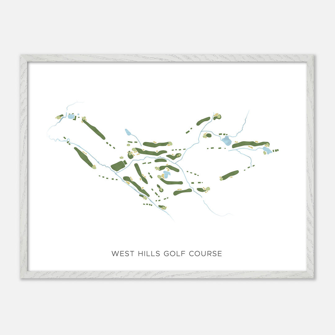 Print of West Hills Golf Course Modern Map