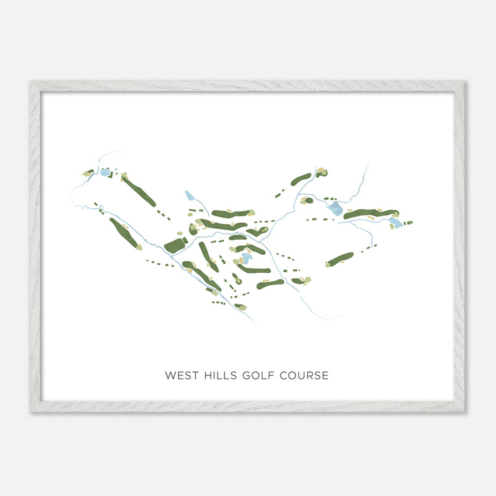 Print of West Hills Golf Course Modern Map