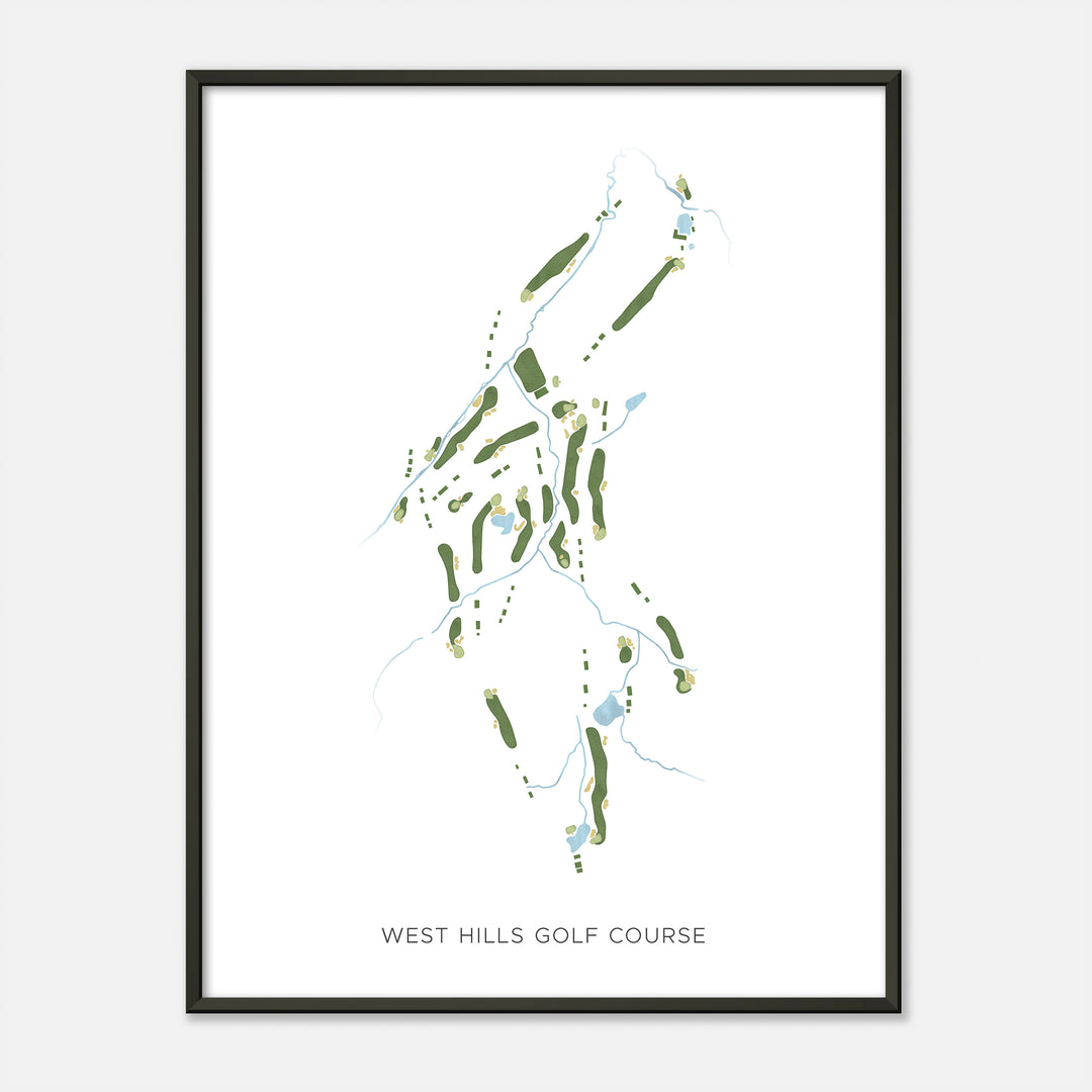 Print of West Hills Golf Course Modern Map