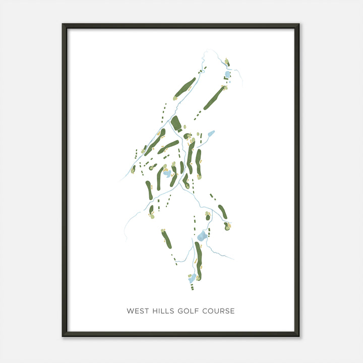 Print of West Hills Golf Course Modern Map