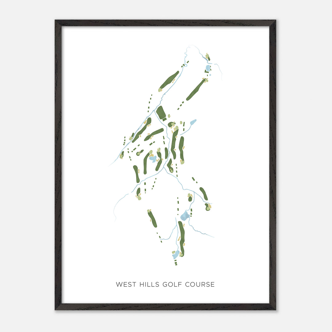 Print of West Hills Golf Course Modern Map