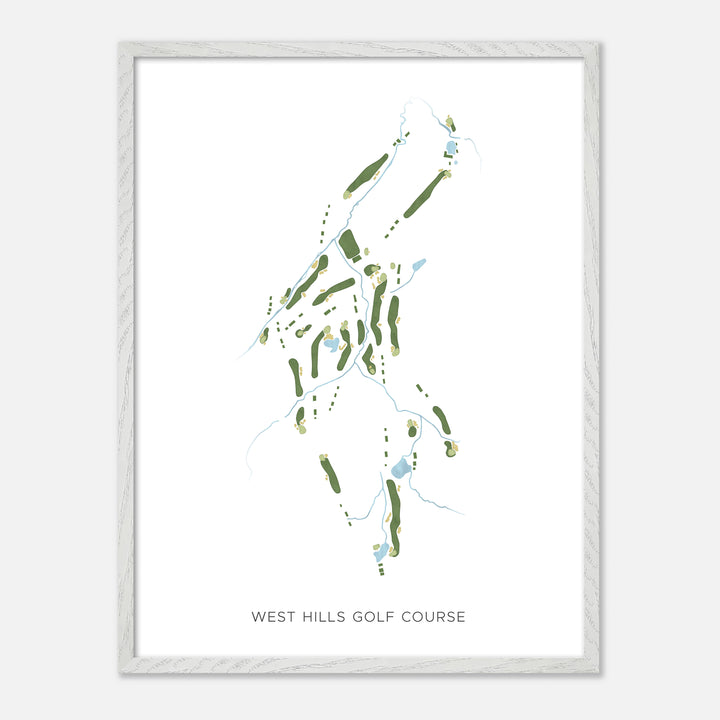 Print of West Hills Golf Course Modern Map