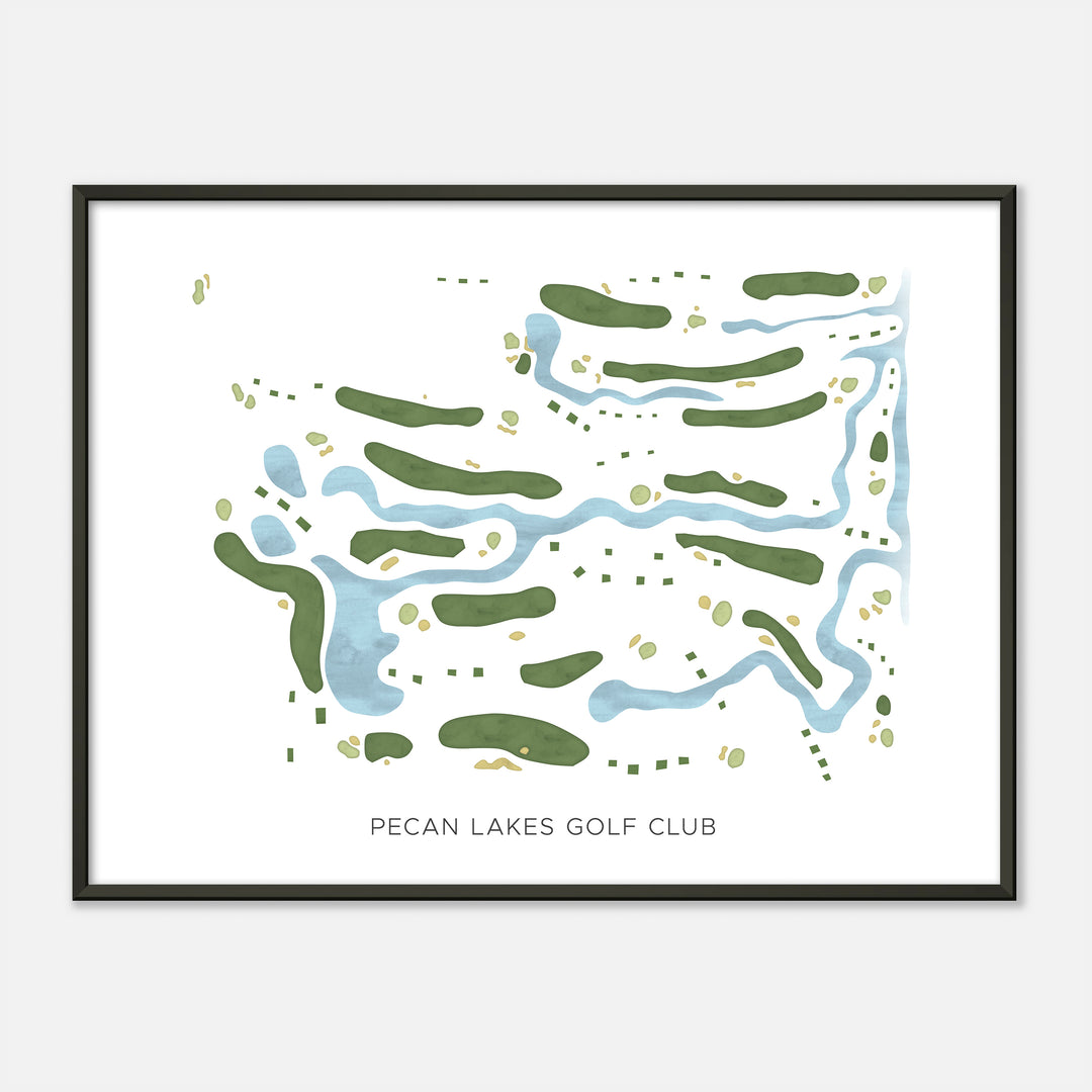 Print of Pecan Lakes Golf Club Modern Map