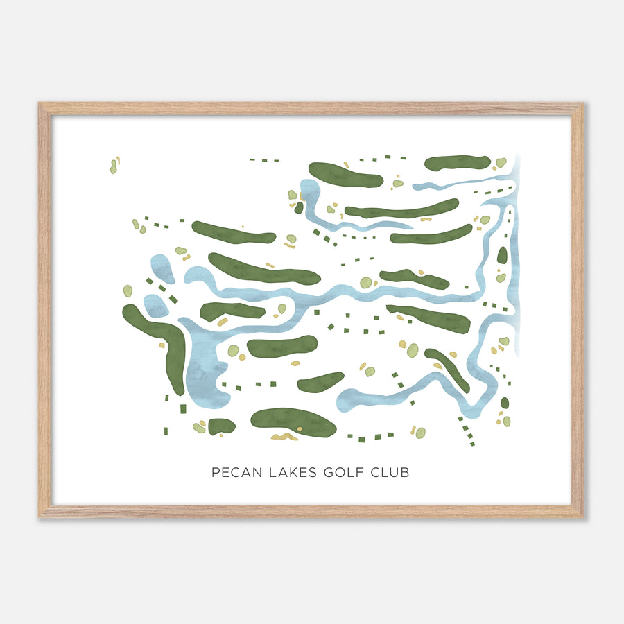 Print of Pecan Lakes Golf Club Modern Map