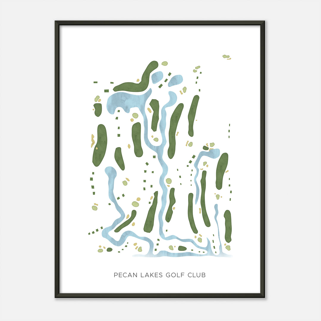 Print of Pecan Lakes Golf Club Modern Map