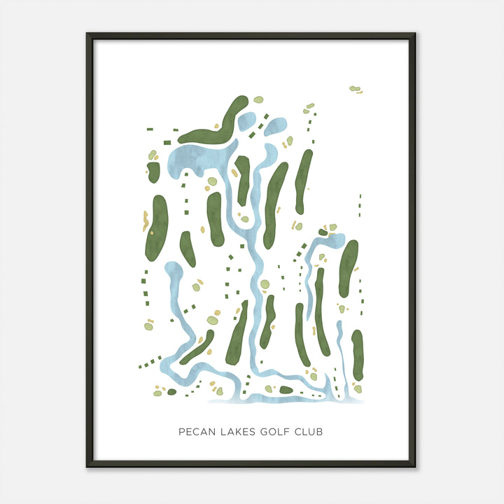 Print of Pecan Lakes Golf Club Modern Map