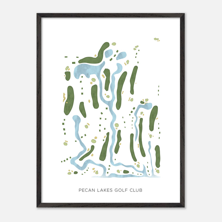 Print of Pecan Lakes Golf Club Modern Map