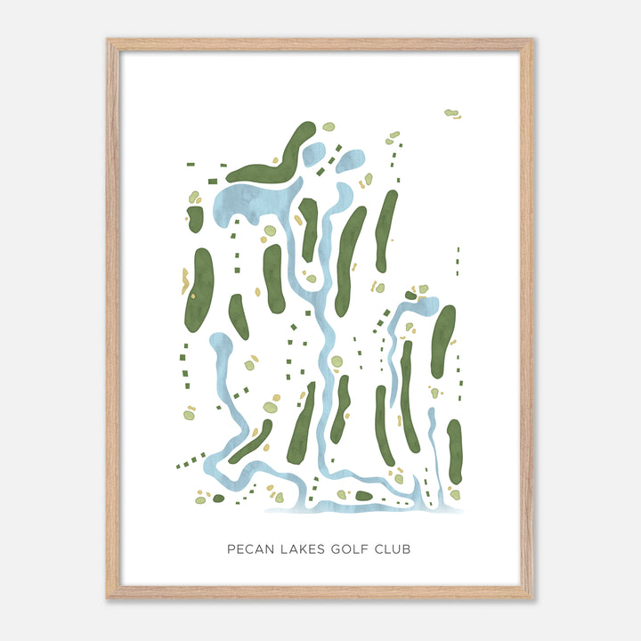 Print of Pecan Lakes Golf Club Modern Map