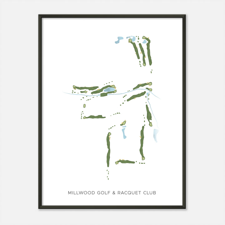 Print of Millwood Golf &amp; Racquet Club Modern Map