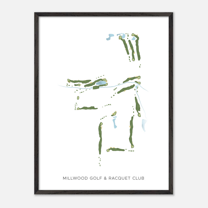 Print of Millwood Golf &amp; Racquet Club Modern Map