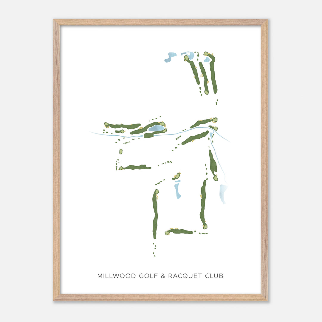 Print of Millwood Golf &amp; Racquet Club Modern Map