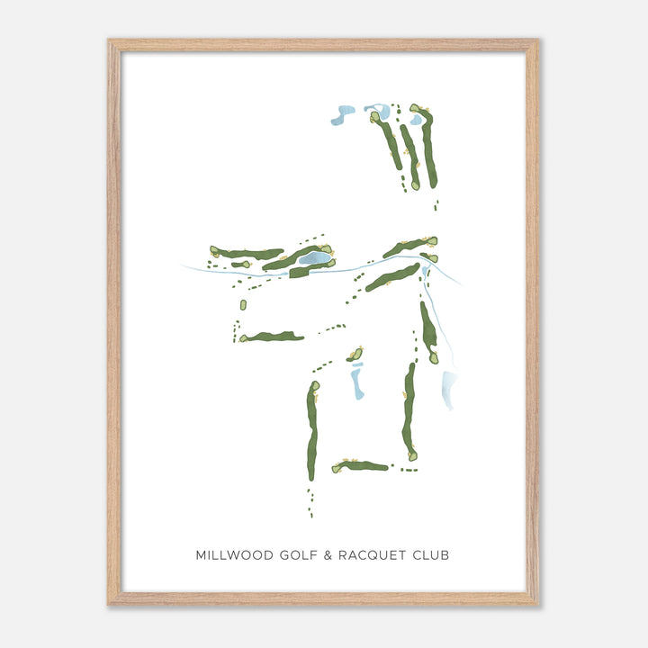 Print of Millwood Golf &amp; Racquet Club Modern Map