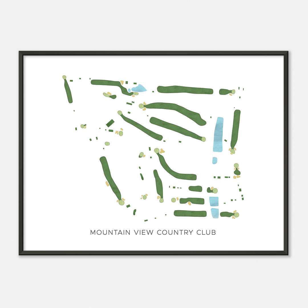 Print of Mountain View Country Club Modern Map
