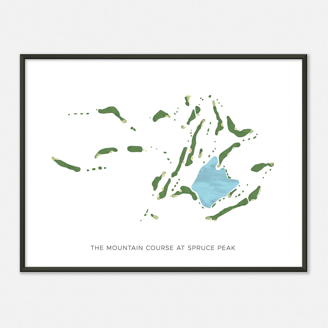 Print of The Mountain Course At Spruce Peak Modern Map