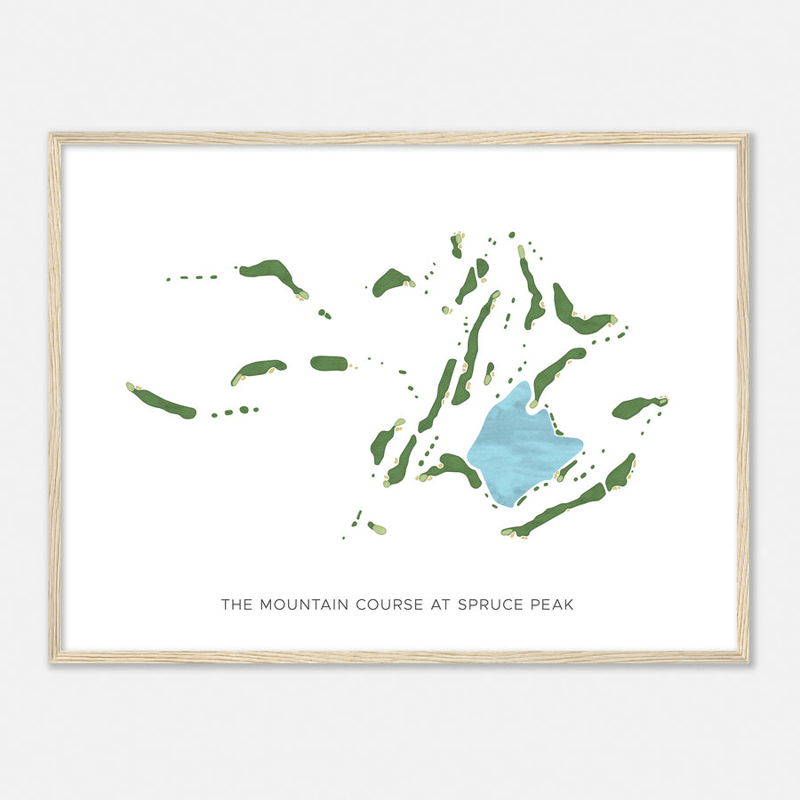 Print of The Mountain Course At Spruce Peak Modern Map