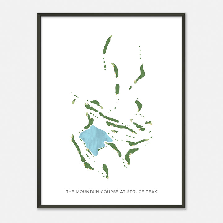 Print of The Mountain Course At Spruce Peak Modern Map