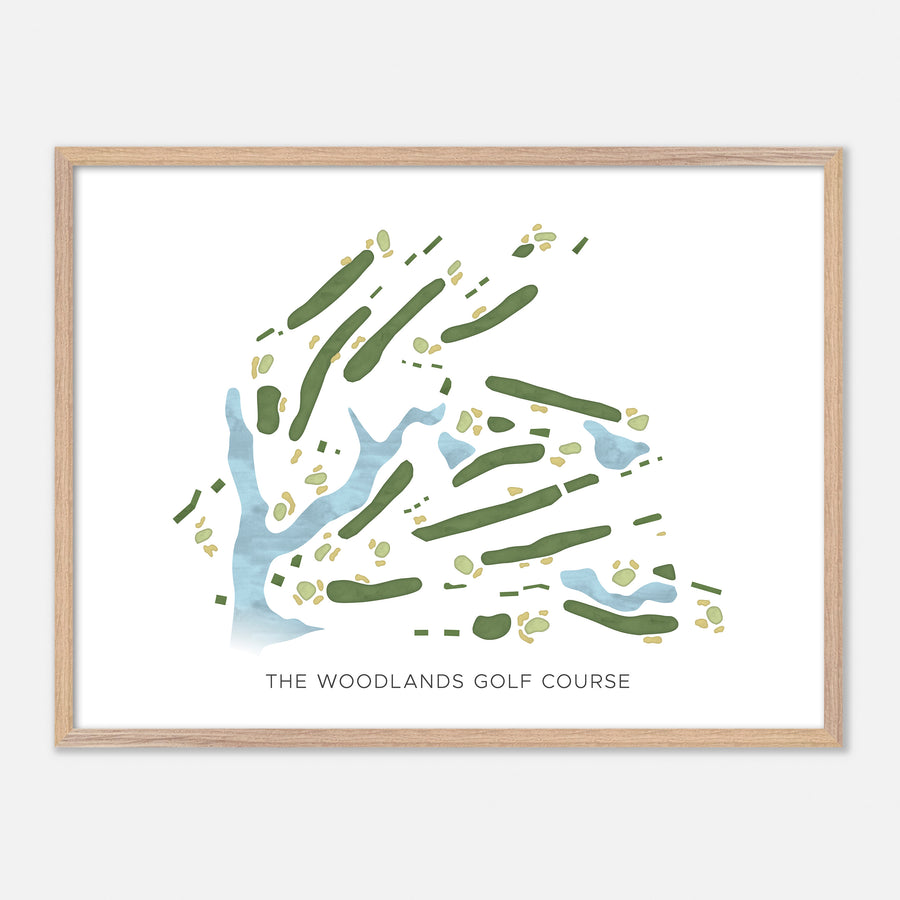 Print of The Woodlands Golf Course Modern Map