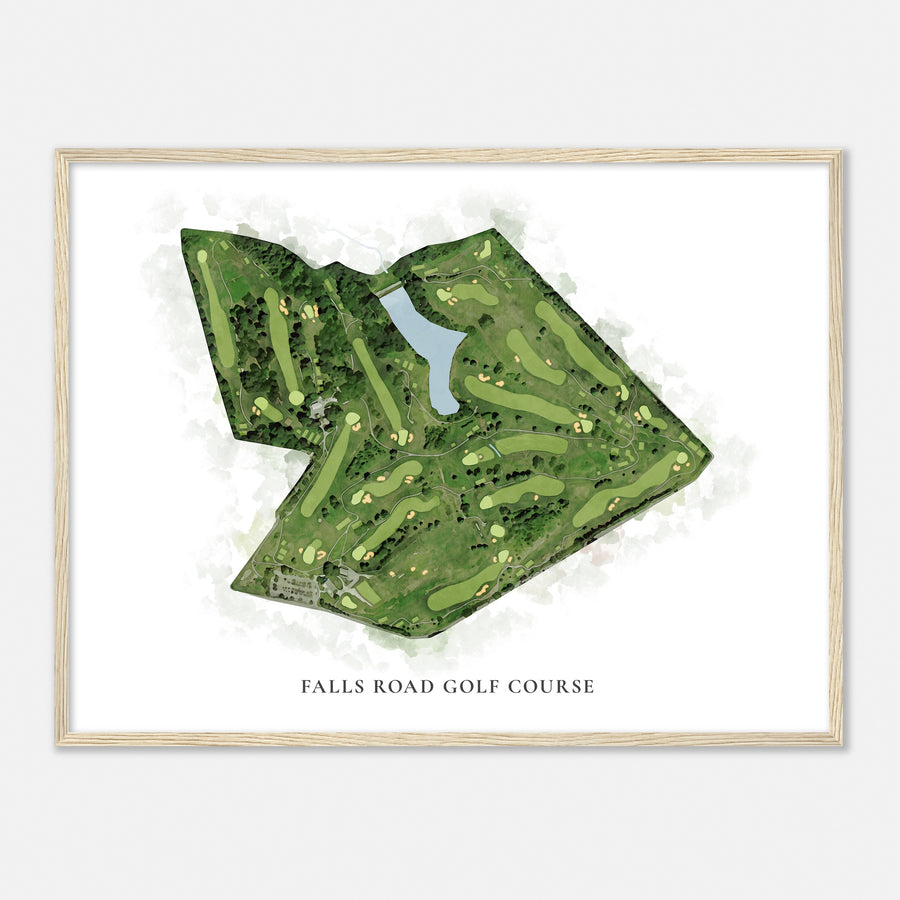 Print of Falls Road Golf Course Classic Map
