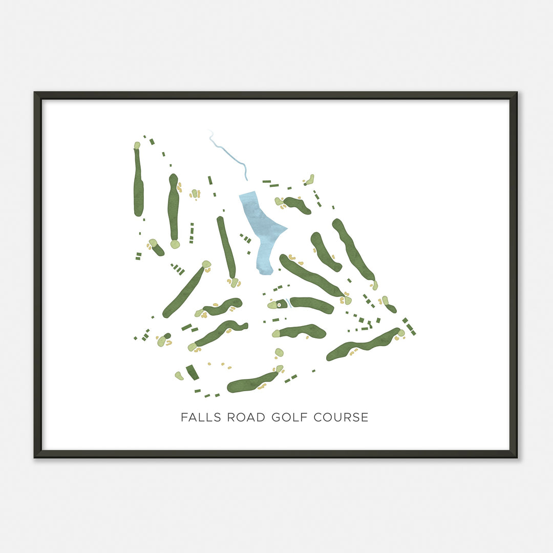 Print of Falls Road Golf Course Modern Map
