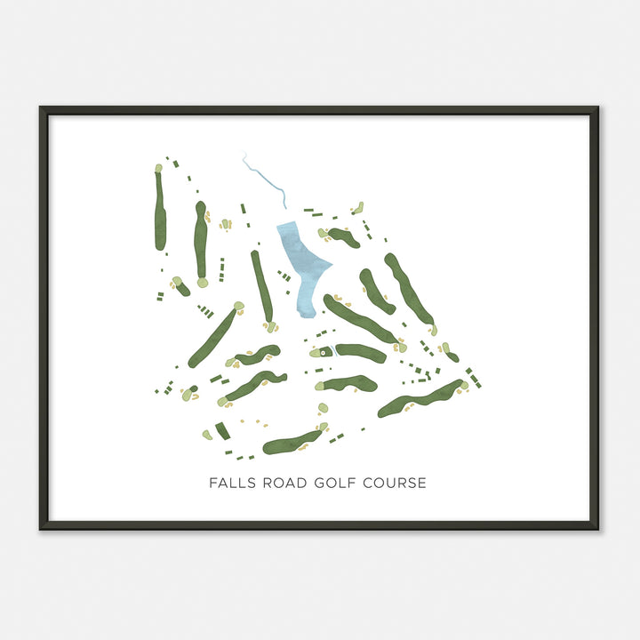 Print of Falls Road Golf Course Modern Map