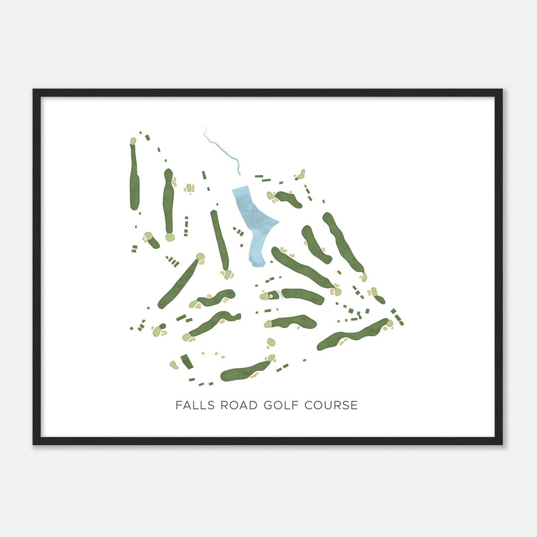 Print of Falls Road Golf Course Modern Map