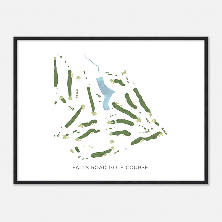 Print of Falls Road Golf Course Modern Map