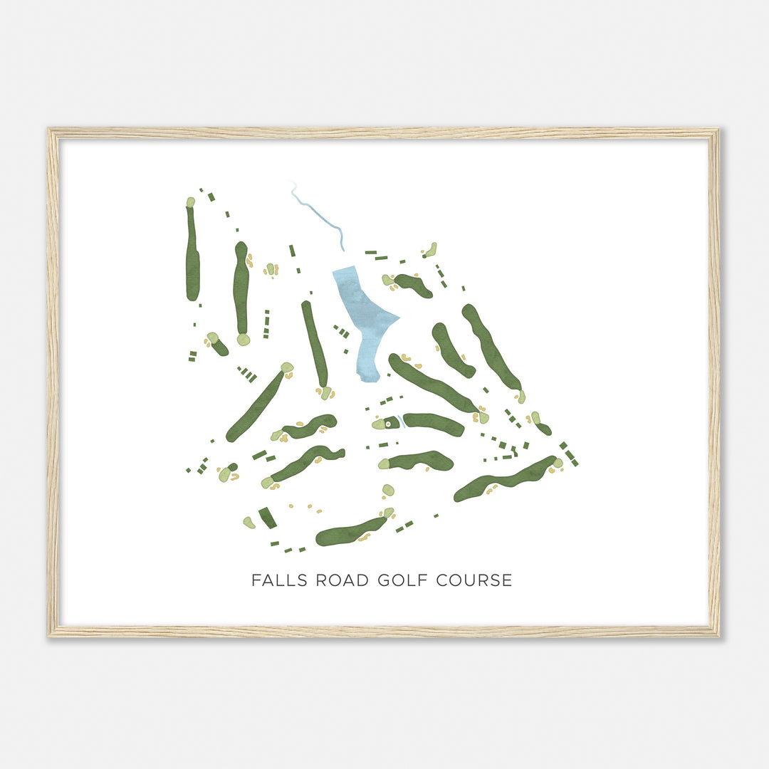 Print of Falls Road Golf Course Modern Map