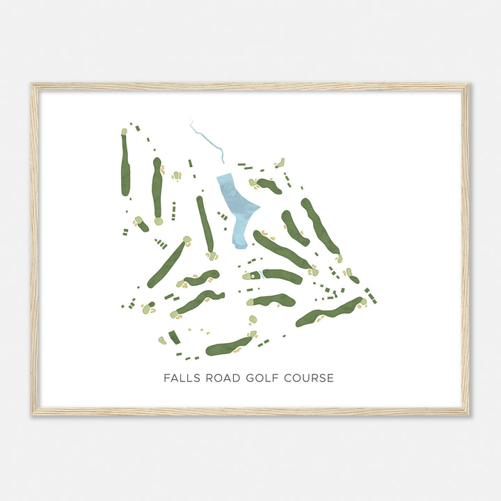 Print of Falls Road Golf Course Modern Map