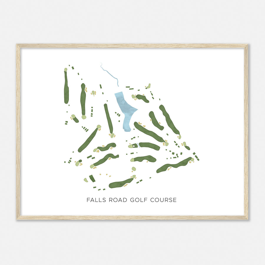 Print of Falls Road Golf Course Modern Map