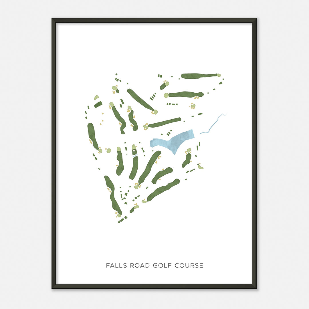 Print of Falls Road Golf Course Modern Map