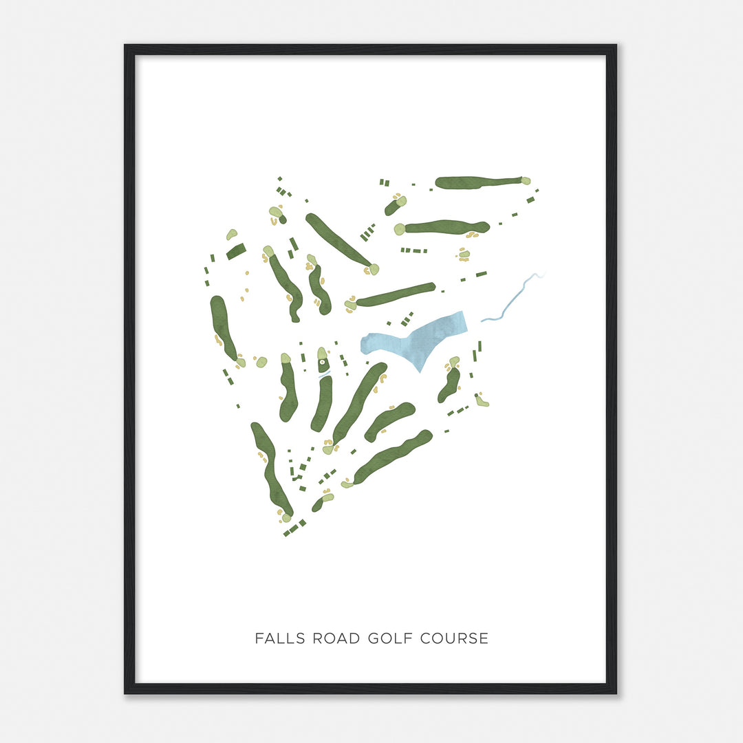 Print of Falls Road Golf Course Modern Map