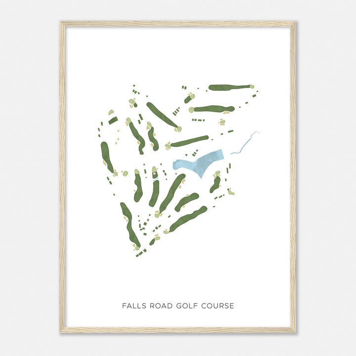 Print of Falls Road Golf Course Modern Map