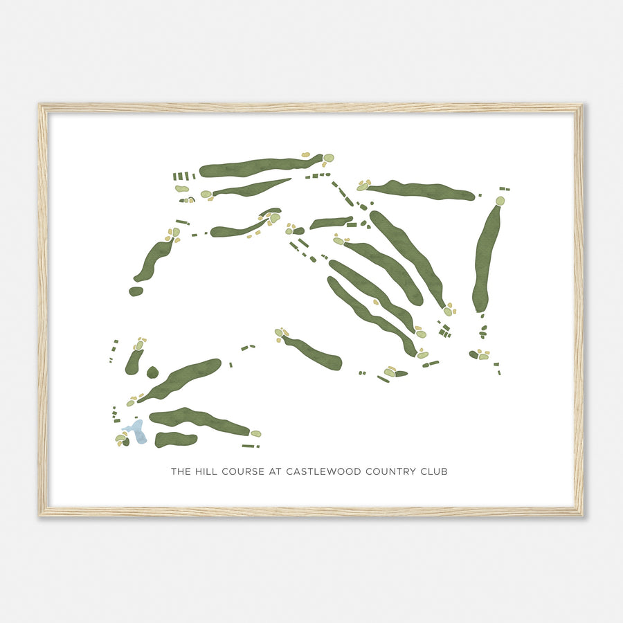 Print of The Hill Course At Castlewood Country Club Modern Map