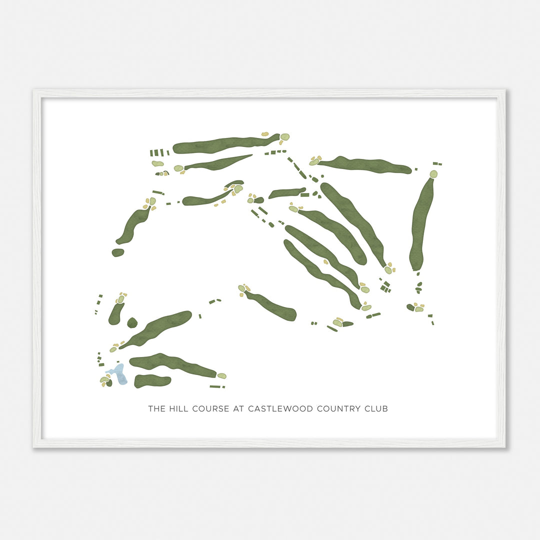 Print of The Hill Course At Castlewood Country Club Modern Map
