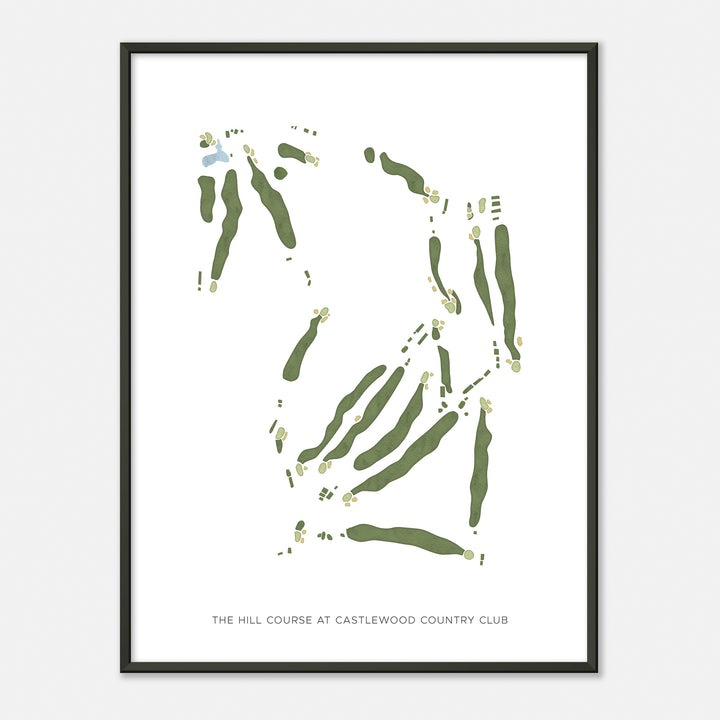 Print of The Hill Course At Castlewood Country Club Modern Map