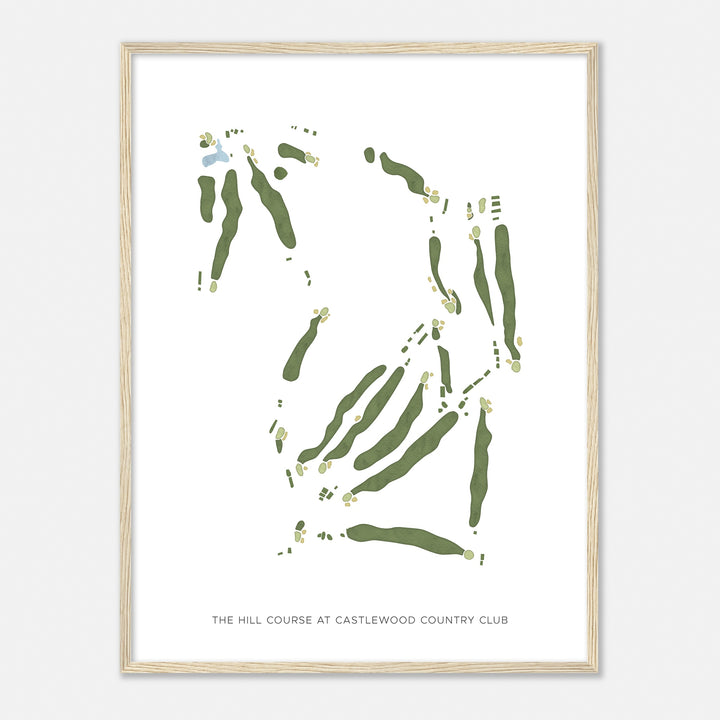 Print of The Hill Course At Castlewood Country Club Modern Map